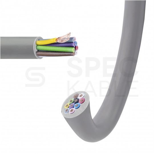 Kabel sterowniczy TECHNOTRONIK LIYY 10x0,14mm2 szary 300/300V olejoodporny linka Technokabel