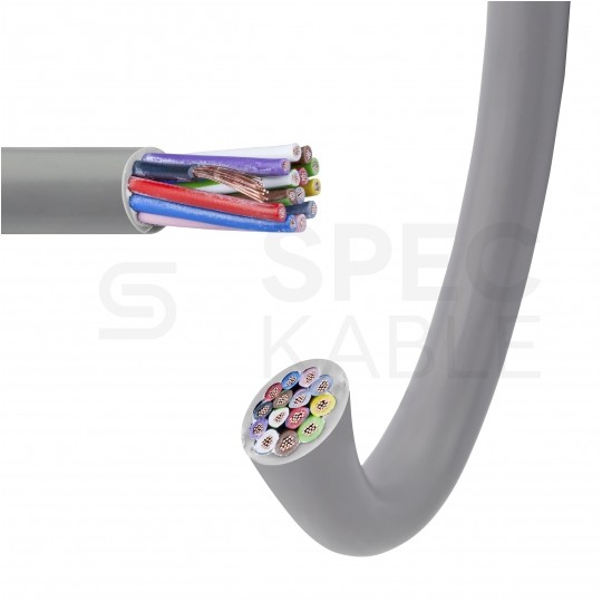 Kabel sterowniczy TECHNOTRONIK LIYY 14x0,5mm2 szary 300/300V olejoodporny linka Technokabel