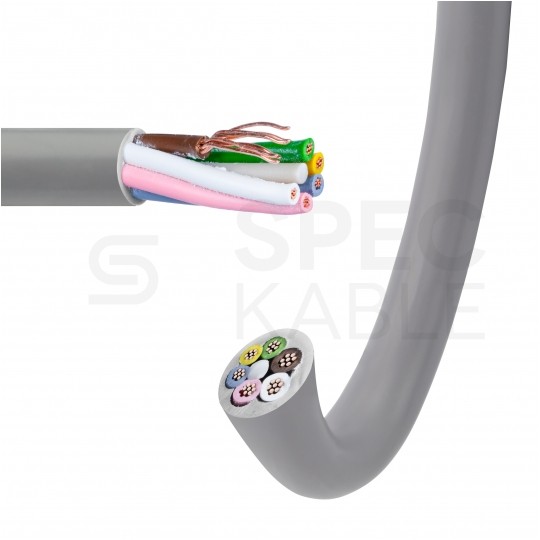 Kabel sterowniczy TECHNOTRONIK LIYY 6x0,25mm2 szary 300/300V olejoodporny linka Technokabel