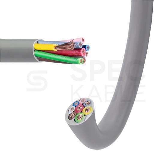 Kabel sterowniczy TECHNOTRONIK LIYY 8x0,25mm2 szary 300/300V olejoodporny linka Technokabel