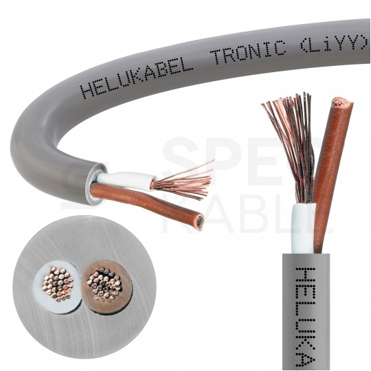 Kabel sterowniczy TRONIC LIYY 2x0,14mm2 szary 350V olejoodporny linka Helukabel