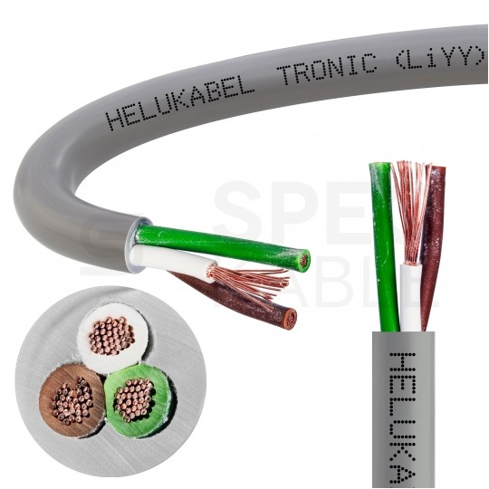 Kabel sterowniczy TRONIC LIYY 3x0,14mm2 szary 350V olejoodporny linka Helukabel