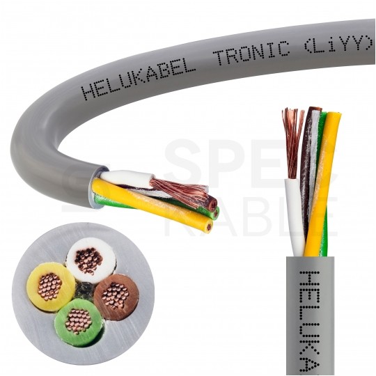 Kabel sterowniczy TRONIC LIYY 4x0,5mm2 szary 500V olejoodporny linka Helukabel