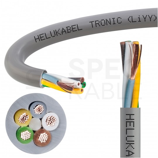 Kabel sterowniczy TRONIC LIYY 5x0,25mm2 szary 500V olejoodporny linka Helukabel