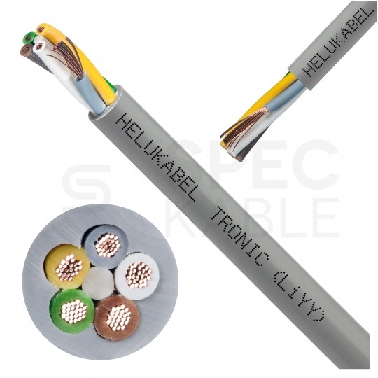 Kabel sterowniczy TRONIC LIYY 5x0,75mm2 szary 300/500V olejoodporny linka Helukabel