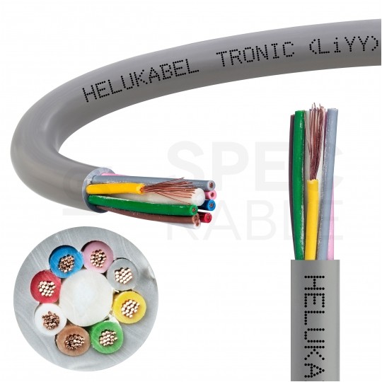 Kabel sterowniczy TRONIC LIYY 8x0,75mm2 szary 500V olejoodporny linka Helukabel