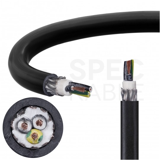 Kabel sterowniczy ziemny BiT 1000 CY FR 3x0,75mm2 czarny 0,6/1kV ekranowany zasilający numerowany olejoodporny linka Bitner