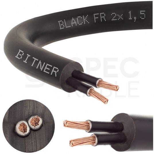 Kabel sterowniczy ziemny BiT 500 Black FR 2x1,5mm2 czarny 300/500V zasilający numerowany olejoodporny linka Bitner