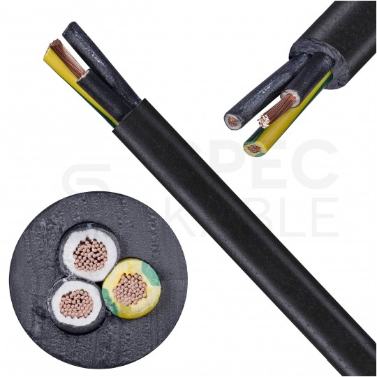 Kabel sterowniczy ziemny BiT 500 Black FR 3x1mm2 czarny 300/500V zasilający numerowany olejoodporny linka Bitner