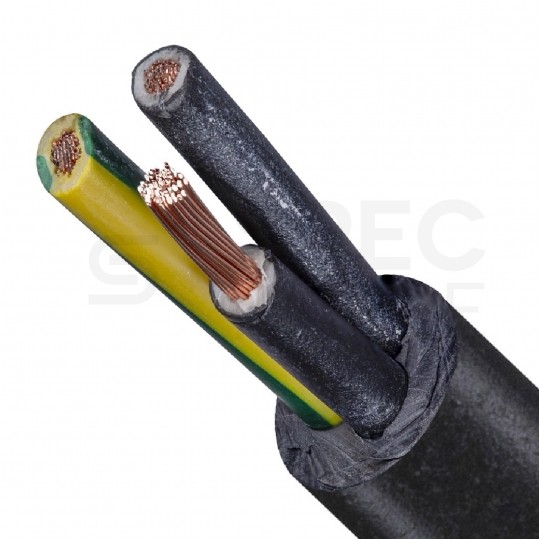 Kabel sterowniczy ziemny BiT 500 Black FR 3x2,5mm2 czarny 300/500V zasilający numerowany olejoodporny linka Bitner