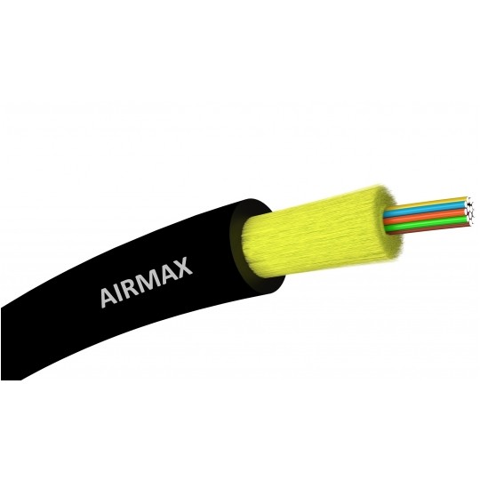 Kabel światłowodowy 24 włókna 24J SM 9/125 G.657A2 microADSS do sieci napowietrznych czarny TPU AIRMAX