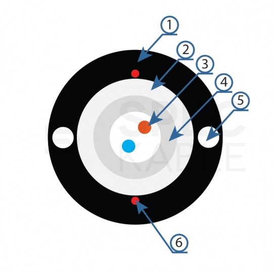 Kabel światłowodowy DAC 2 włókna SM 9/125 G.657.A1 zewnętrzny ziemny czarny ZTT
