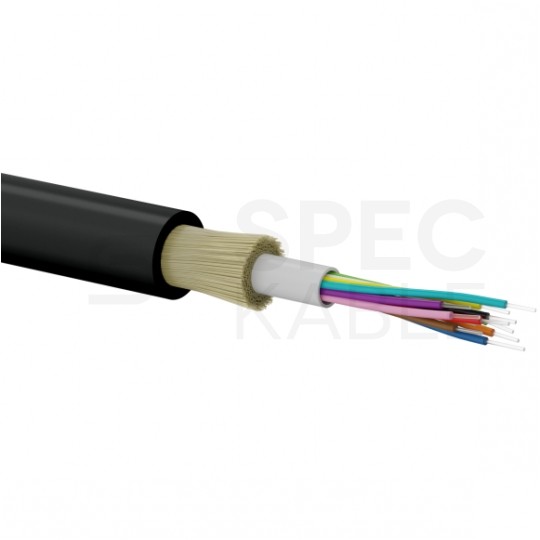 Kabel światłowodowy U­DQ(ZN)BH 12 włókien SM 9/125 G.652.D uniwersalny Eca bezhalogenowy LSOH czarny Alantec