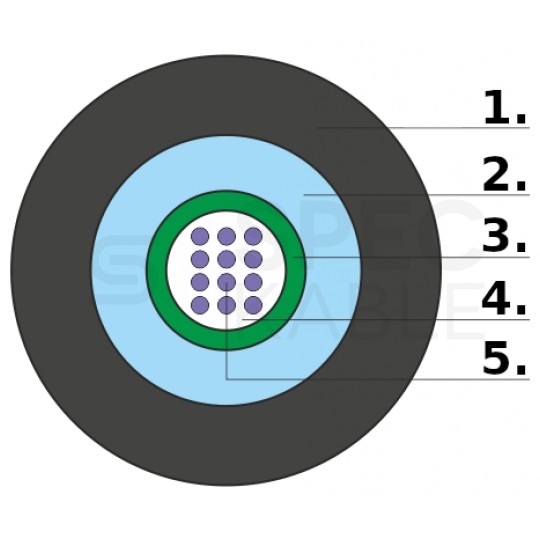Kabel światłowodowy U­DQ(ZN)BH 4 włókna SM 9/125 G.652.D uniwersalny Eca bezhalogenowy LSOH czarny Alantec