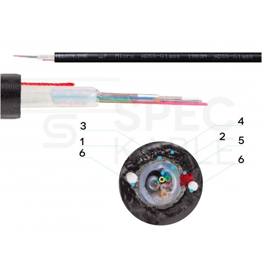 Kabel światłowodowy U­DQ(ZN)BH 8 włókien SM 9/125 G.652.D uniwersalny czarny ZTT