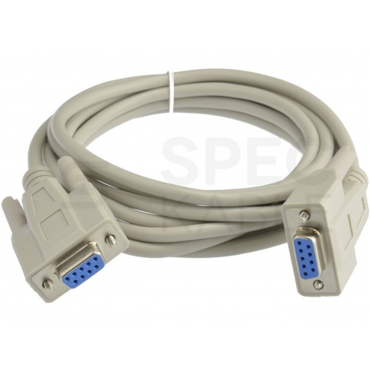 Kabel szeregowy RS-232 (D-Sub 9-pin) bez przeplotu (gniazdo / gniazdo) 3m