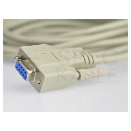 Kabel szeregowy RS-232 (D-Sub 9-pin) bez przeplotu (gniazdo / gniazdo) 3m