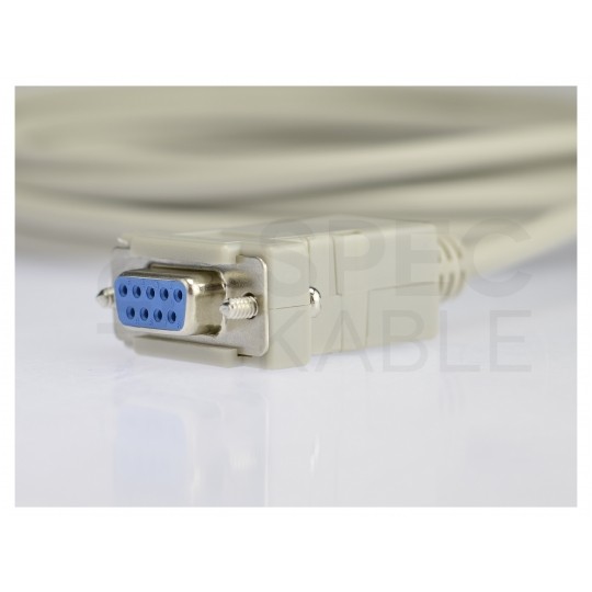 Kabel szeregowy RS-232 (D-Sub 9-pin) z przeplotem NULL MODEM (gniazdo / gniazdo) 1,8m