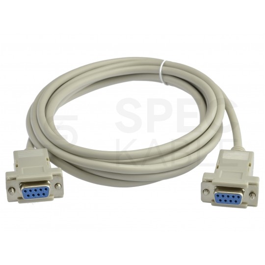 Kabel szeregowy RS-232 (D-Sub 9-pin) z przeplotem NULL MODEM (gniazdo / gniazdo) 3m