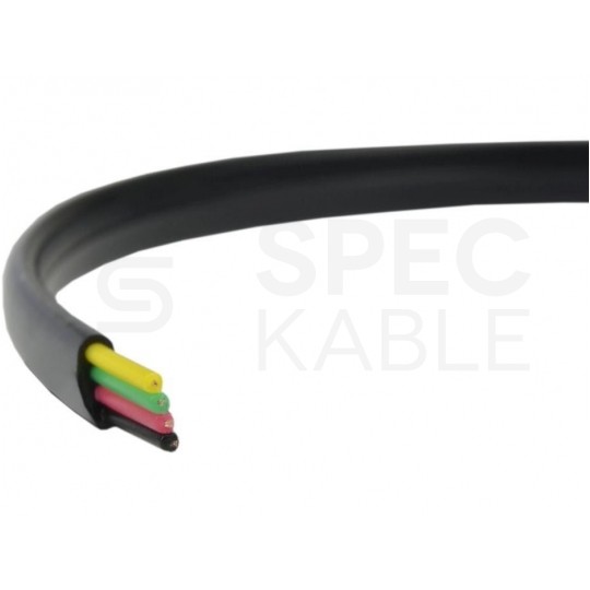 Kabel telefoniczny płaski YTLYp 4x0,12mm2 Cu czarny 150V linka Atel