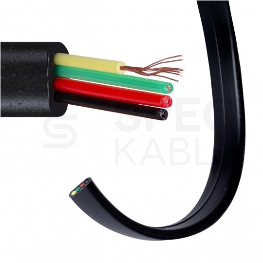 Kabel telefoniczny płaski YTLYp 4x0,12mm2 Cu czarny 150V linka Atel