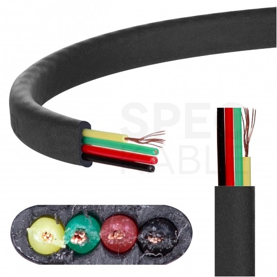 Kabel telefoniczny płaski YTLYp 4x0,12mm2 Cu czarny 150V linka Atel