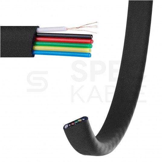 Kabel telefoniczny płaski YTLYp 6x0,12mm2 Cu czarny 150V linka Atel