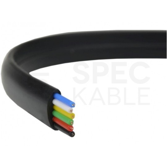 Kabel telefoniczny płaski YTLYp 6x0,12mm2 czarny 150V linka Atel