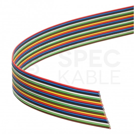 Kabel telekomunikacyjny wstążkowy TLWY 20x0,22mm2 kolorowy 150V montażowy linka Technokabel