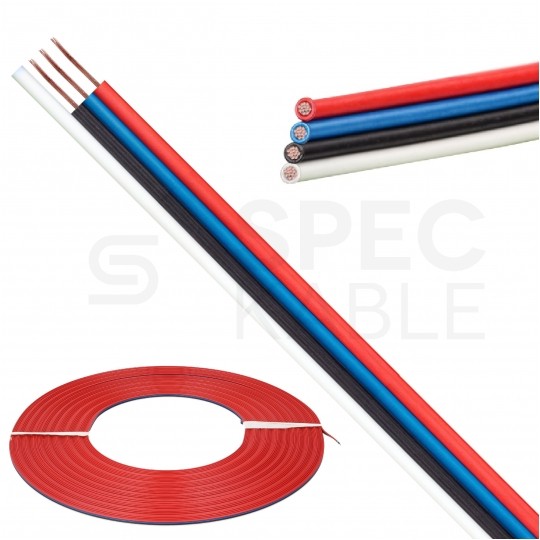 Kabel telekomunikacyjny wstążkowy TLWY 4x0,5mm2 kolorowy 150V montażowy linka Technokabel