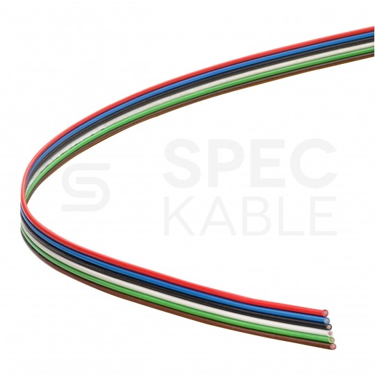 Kabel telekomunikacyjny wstążkowy TLWY 6x0,12mm2 kolorowy 150V montażowy linka Technokabel