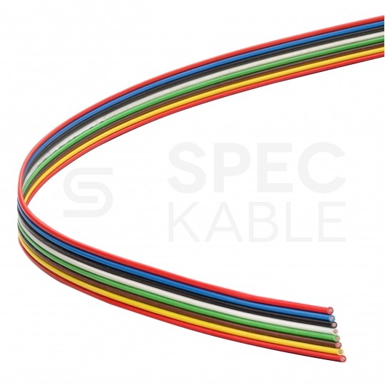 Kabel telekomunikacyjny wstążkowy TLWY 8x0,12mm2 kolorowy 150V montażowy linka Technokabel