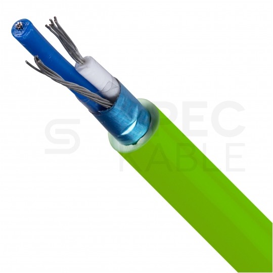 Kabel transmisyjny BC-500 1x2x0,20mm2 do magistrali szeregowej RS485 zielony 300V ekranowany bezhalogenowy B2ca linka CAE DATA