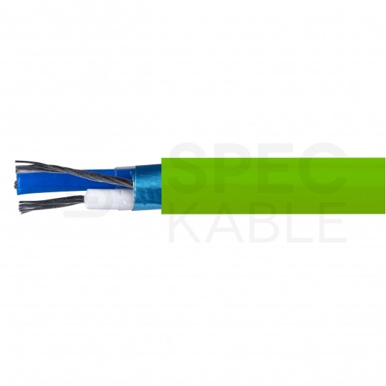 Kabel transmisyjny BC-500 1x2x0,20mm2 do magistrali szeregowej RS485 zielony 300V ekranowany bezhalogenowy B2ca linka CAE DATA