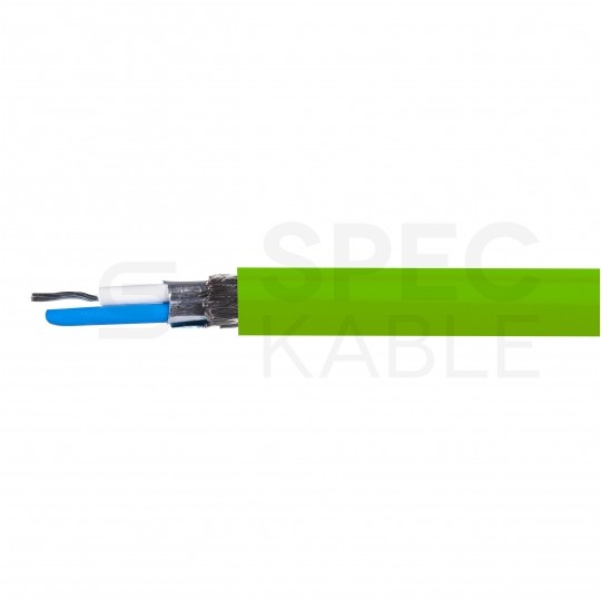 Kabel transmisyjny BiTsensor PE(St)CH 1x2x0,22mm2 do magistrali szeregowej RS485 zielony 300V ekranowany bezhalogenowy B2ca linka Bitner