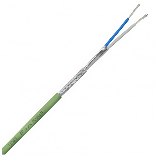 Kabel transmisyjny BiTsensor PE(St)CH B2ca do magistrali szeregowej RS485 bezhalogenowy 1x2x0,22mm2 zielony Bitner