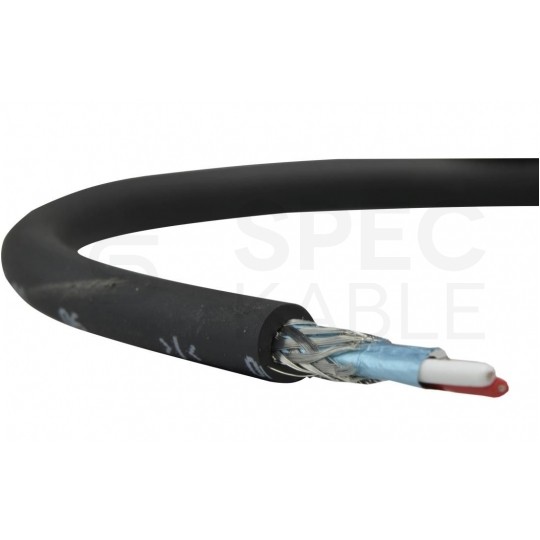 Kabel transmisyjny BiTsound DMX 1x2x0,25mm2 110ohm do cyfrowej komunikacji sieciowej czarny zewnętrzny ekranowany Bitner