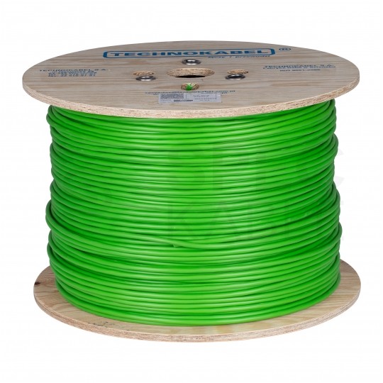 Kabel transmisyjny E-BUS 2x2x0,8mm do magistrali instalacyjnej EIB KNX zielony 150V ekranowany drut Technokabel