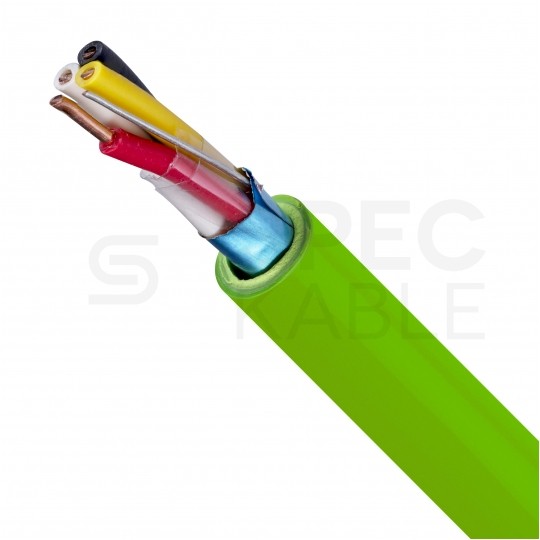 Kabel transmisyjny E-BUS 2x2x0,8mm do magistrali instalacyjnej EIB KNX zielony 300V ekranowany bezhalogenowy Dca drut Alantec