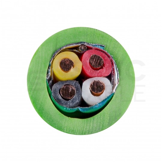 Kabel transmisyjny E-BUS 2x2x0,8mm do magistrali instalacyjnej EIB KNX zielony 300V ekranowany bezhalogenowy Dca drut Alantec