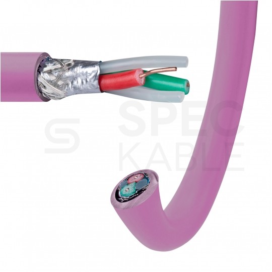 Kabel transmisyjny PROFIBUS L2 1x2x0,64mm do magistrali przemysłowej Profibus fioletowy 100V ekranowany drut Helukabel