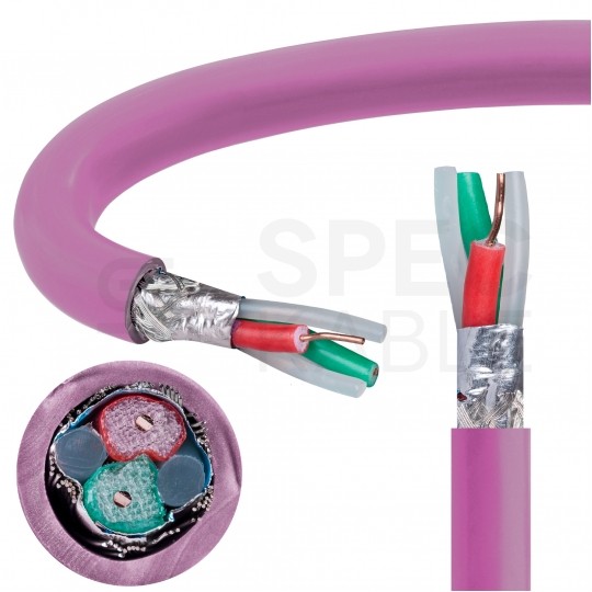 Kabel transmisyjny PROFIBUS L2 1x2x0,64mm do magistrali przemysłowej Profibus fioletowy 100V ekranowany drut Helukabel