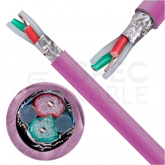 Kabel transmisyjny PROFIBUS L2 1x2x0,64mm do magistrali przemysłowej Profibus fioletowy 100V ekranowany drut Helukabel