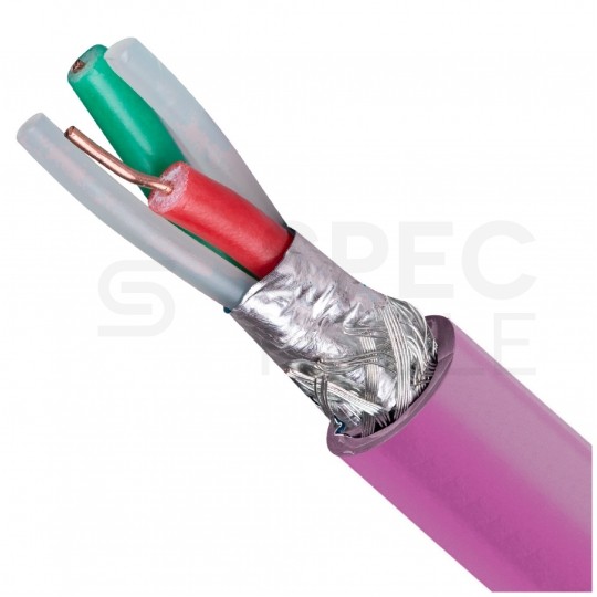 Kabel transmisyjny PROFIBUS L2 1x2x0,64mm do magistrali przemysłowej Profibus fioletowy 100V ekranowany drut Helukabel