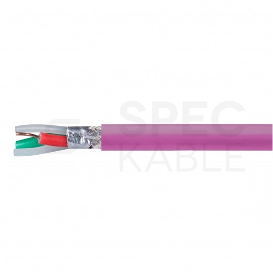 Kabel transmisyjny PROFIBUS L2 1x2x0,64mm do magistrali przemysłowej Profibus fioletowy 100V ekranowany drut Helukabel