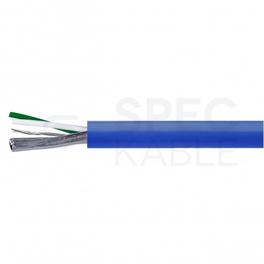 Kabel transmisyjny ziemny BiTsensor PE-PVC 2x2x0,34mm2 do przesyłu sygnałów i danych niebieski 300V ekranowany linka Bitner