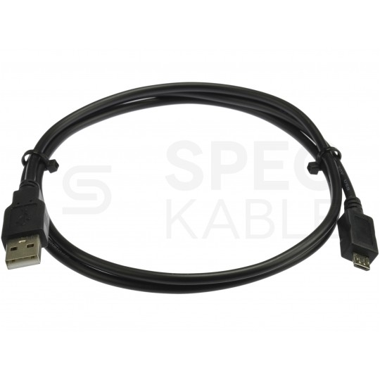 Kabel USB 2.0 A / micro-B (wtyk / wtyk) czarny 1m