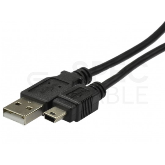 Kabel USB 2.0 A / mini-B (wtyk / wtyk) czarny 1,8m