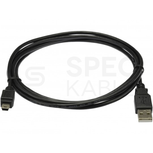 Kabel USB 2.0 A / mini-B (wtyk / wtyk) czarny 1,8m