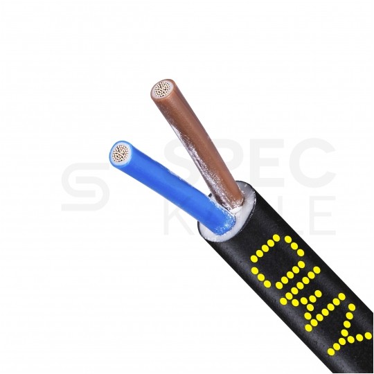 Kabel warsztatowy OWY / H05VV-F 2x1,5mm2 czarny 300/500V giętki linka Elektrokabel